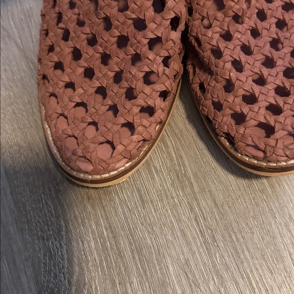 Free People Mirage Woven Fringe Basketweave Brown Mules Flats Sandals Shoes 40 - Picture 3 of 5